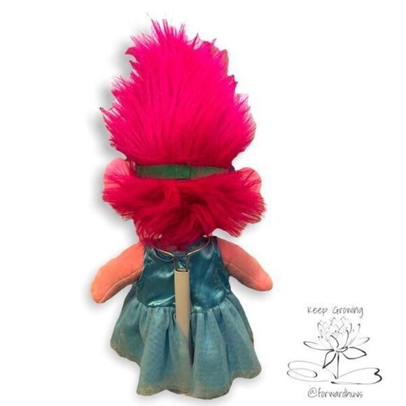 Princess Poppy Trolls Build a Bear Plush with Blue Sequins Dress & Shoes - Picture 3 of 9